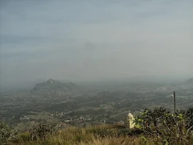 Close-up view of the rugged Kabbaldurga hill before starting the trek