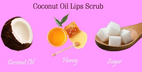 DIY lip scrub with coconut oil