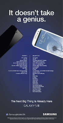 Best Creative Ads: Samsung S3 vs Apple iPhone 5 Print ad Style