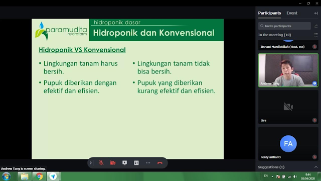 Foto kegiatan kelas berkebun melalui webinar