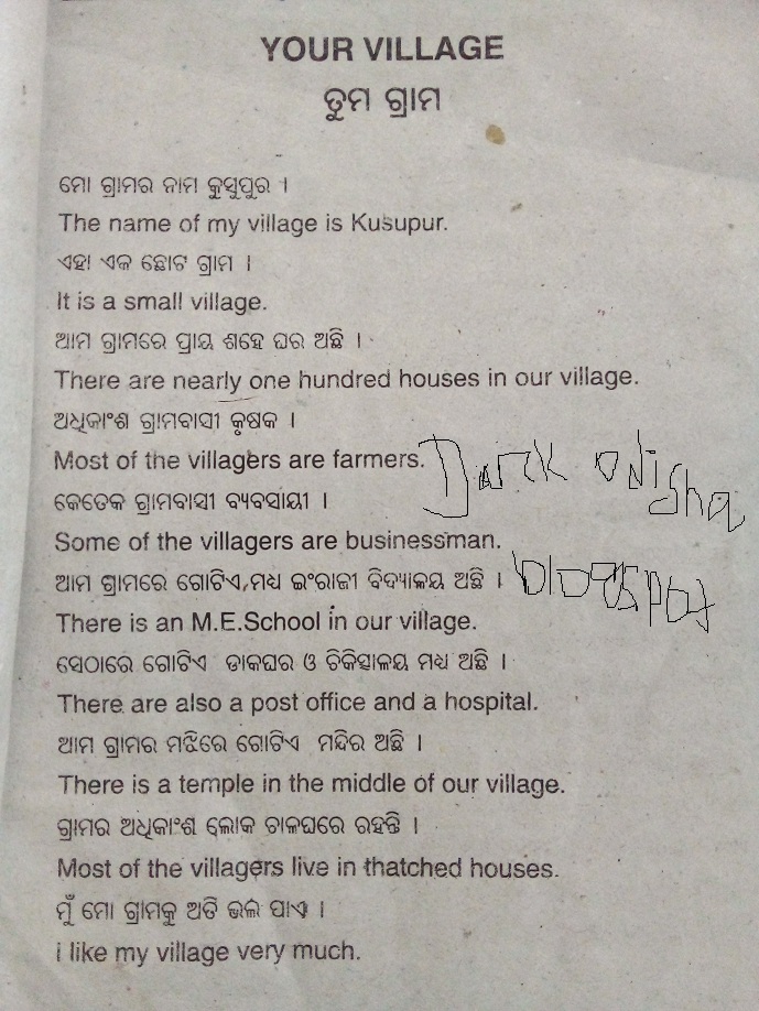 my village odia essay