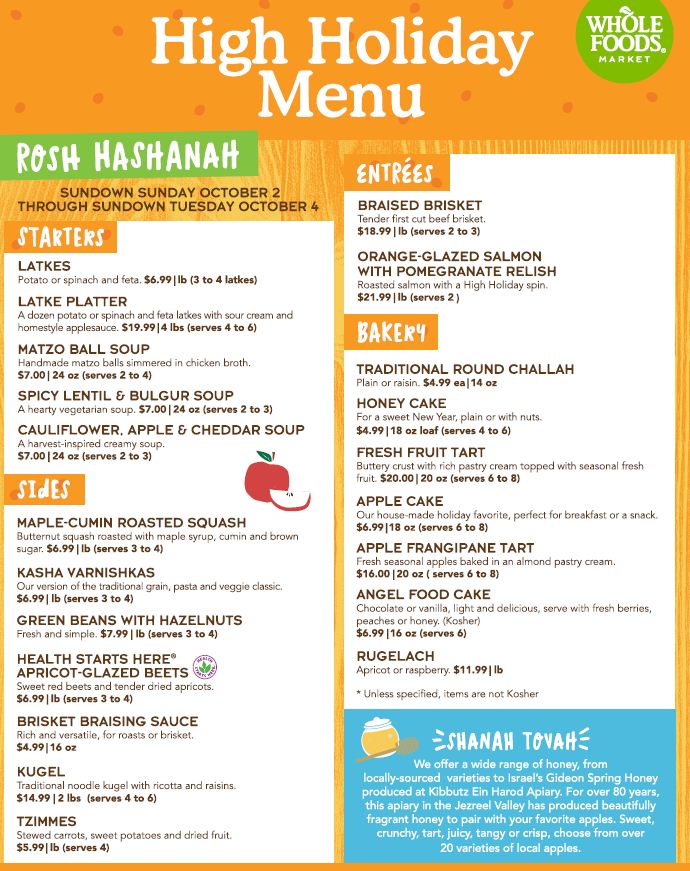 Dining Dish WIN a Yom Kippur meal for 68 from Whole Foods Baltimore