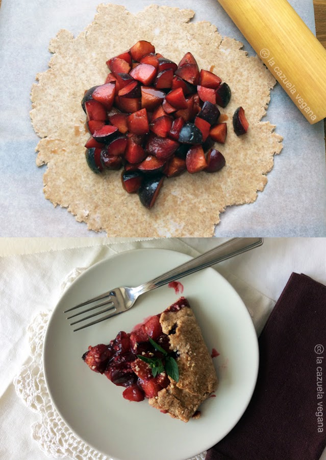 Galette vegana de ciruelas y lima