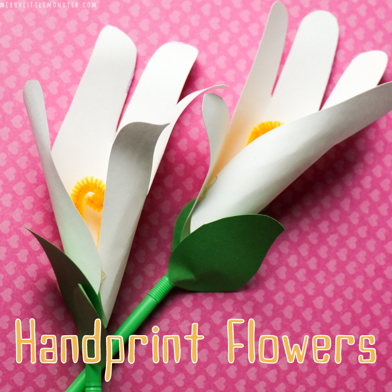 Handprint Flowers Paper Lily Handprint Craft Messy Little Monster