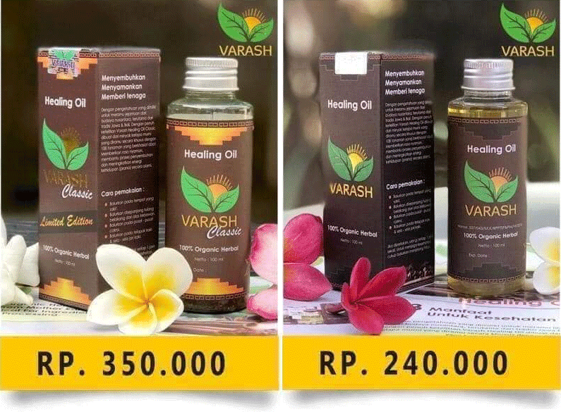 Berapa Harga Minyak Varash Healing Oil Classic 100ml Asli