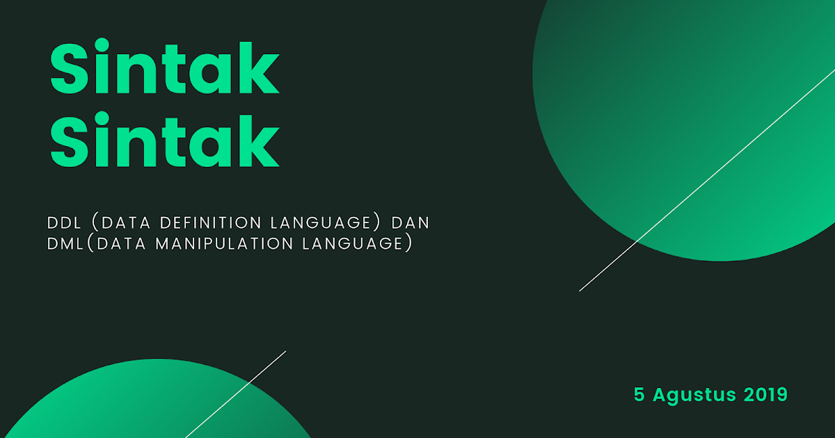 Sintak Sintak DDL dan DML - Tomskins