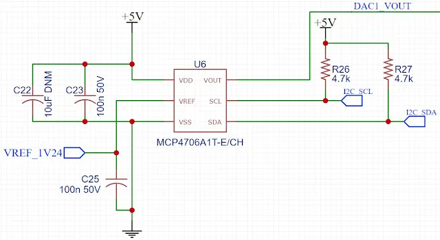 MCP47x6 DAC schematic and pinout
