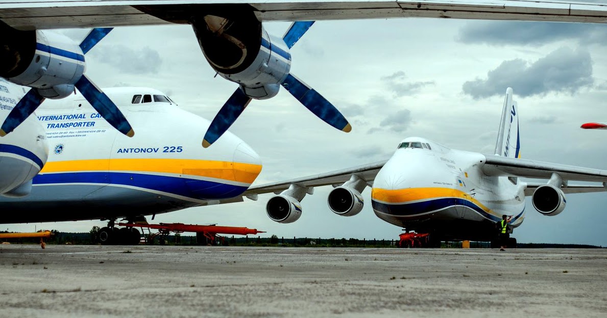 Antonov An225 and An124 Sidebyside Size Comparison