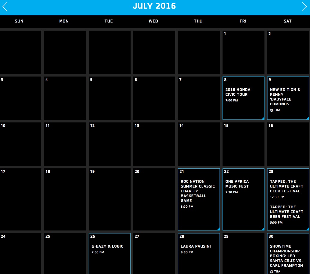 The Barclays Center event calendars the schedule sure picks up in fall