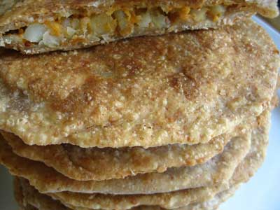 Paratha Stuffed with Sweet Potato and Potato