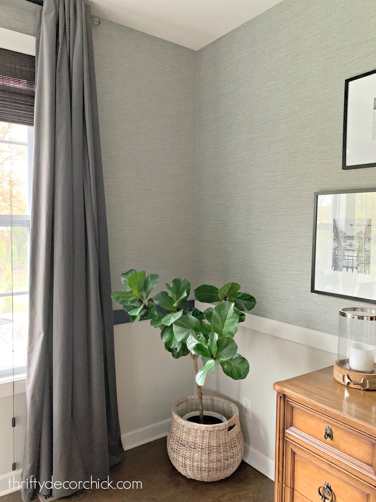 The Gray Grasscloth Wallpaper on our Bedroom Walls | Thrifty Decor Chick |  Thrifty DIY, Decor and Organizing