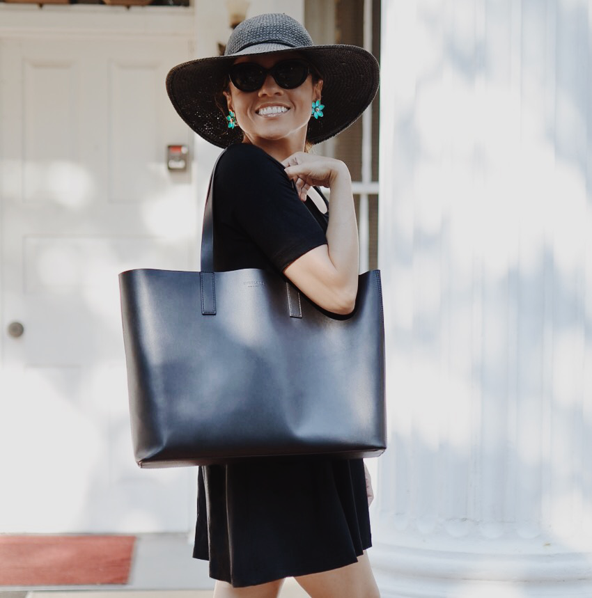 My New Black Tote With An All-Black Outfit