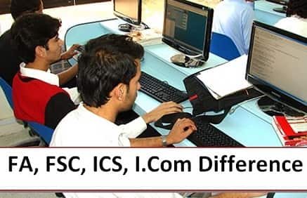 fa, fsc, ics, and icom difference in pakistan