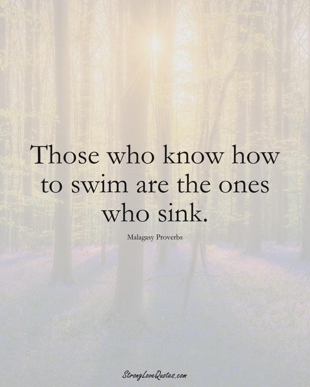 Those who know how to swim are the ones who sink. (Malagasy Sayings);  #AfricanSayings
