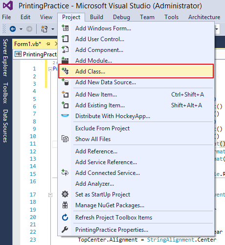 VB.NET : PrintDocument dalam Bentuk Tabel