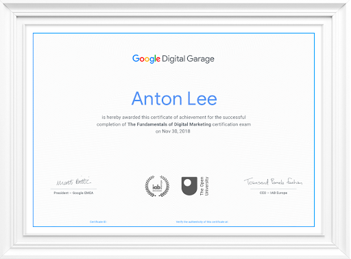 digital marketing course online free with certificate by google