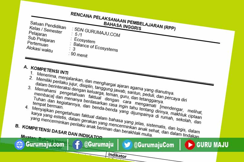 contoh rpp bahasa inggris sd kurikulum 2013 contoh rpp bahasa inggris sd kurikulum 2013