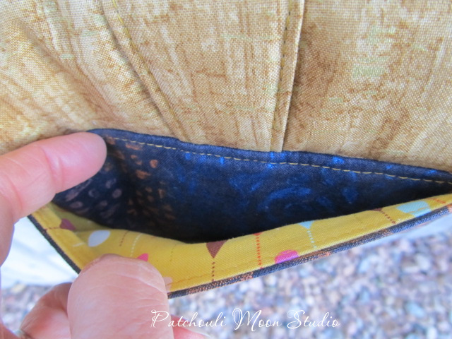 Patchouli Moon Studio~ Dollie Mini Cross Body Bag in Painted Fabric & Cork-Look Fabric