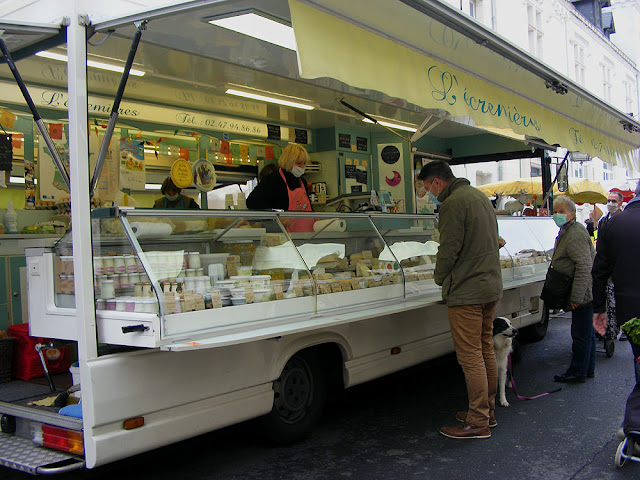 Cheese truck at Loches market. Indre et Loire. France. Photo by Loire Valley Time Travel.