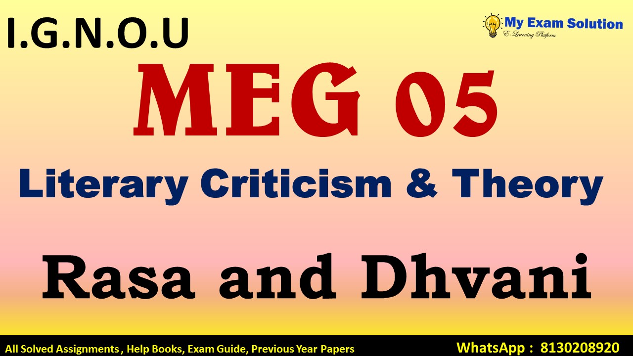 Rasa and Dhvani My Exam Solution