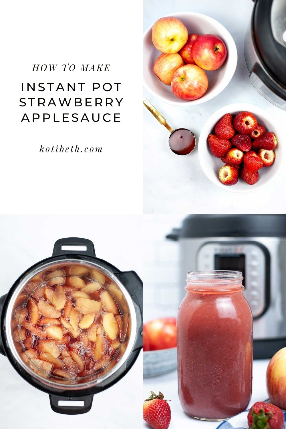 How to Make Strawberry Applesauce in Instant Pot, Crock Pot, or Stove