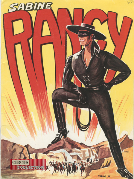 Zorro en couverture du programme papier du cirque Sabine Rancy saison 1965