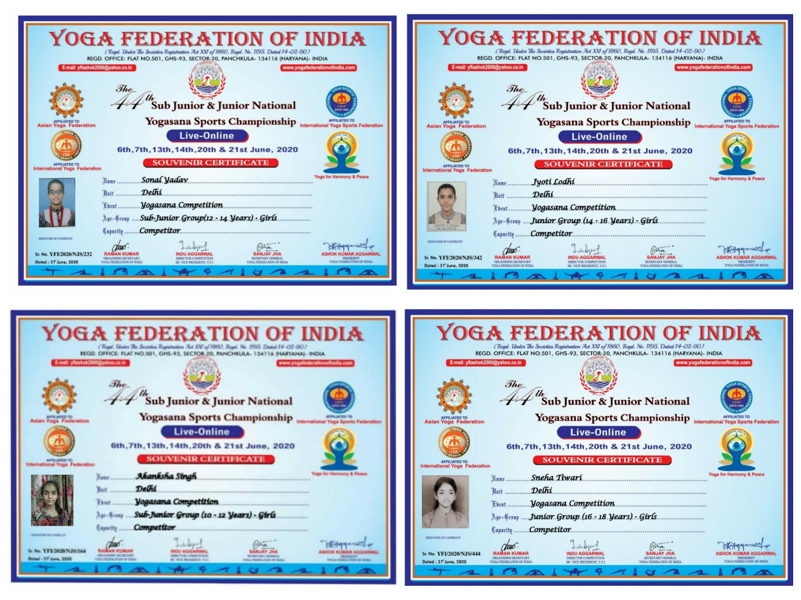 Yoga Artist Group (Hemant Sharma) National Yoga Championship 2020