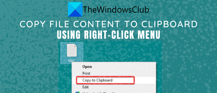 Copia il contenuto del file negli Appunti utilizzando il menu di scelta rapida