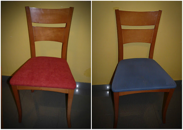 Tapizado facil de sillas antes y después