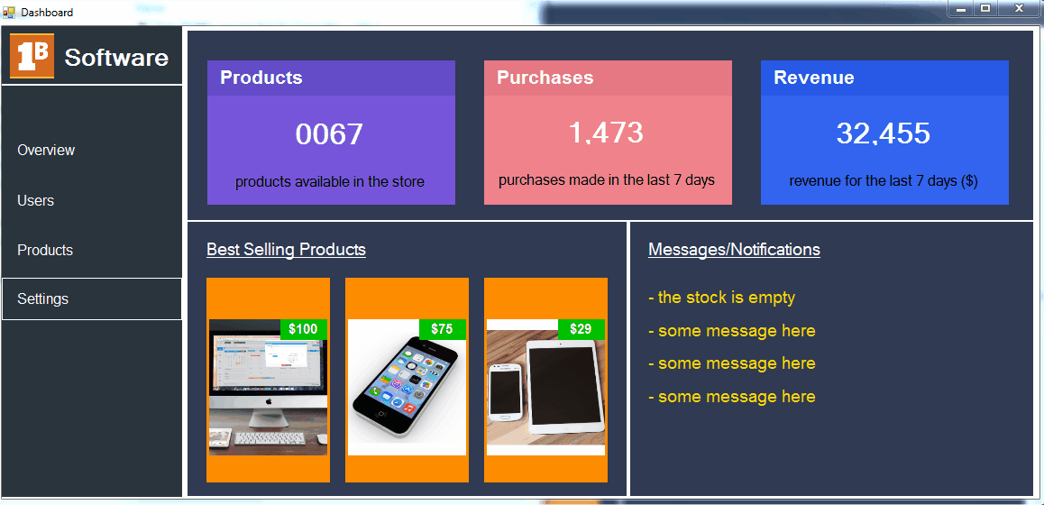 Dashboard Design Bahasa Pemrogaman