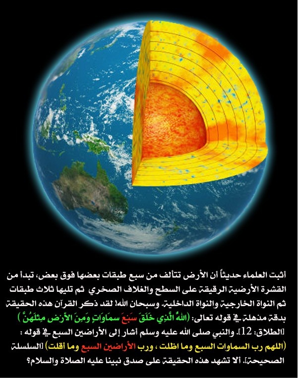 معلومات جغرافية عن طبقات الأرض الحقيقية التي ذكرت في القرآن الكريم قبل 14 قرنا