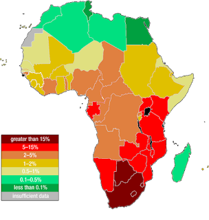2011 yılında Afrika'da tahmini HIV enfeksiyonu
