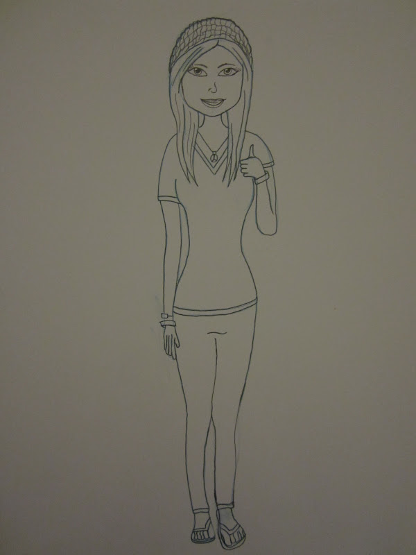 Gallery 91 Inc. Cartoon Girl wearing a Beanie