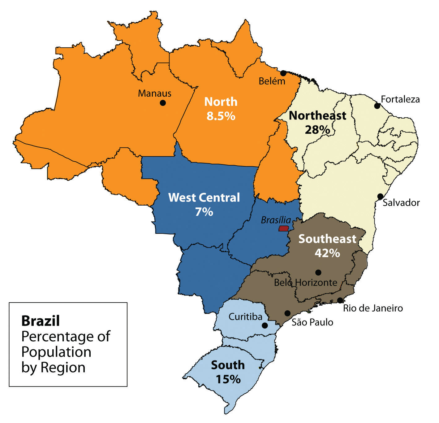 Штат в бразилии 5. Районы Бразилии. Штаты Бразилии на карте. Экономические районы Бразилии. Субъекты Бразилии.