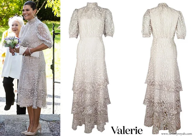 Crown Princess Victoria wore a new Valerie leaf patterned midi dress