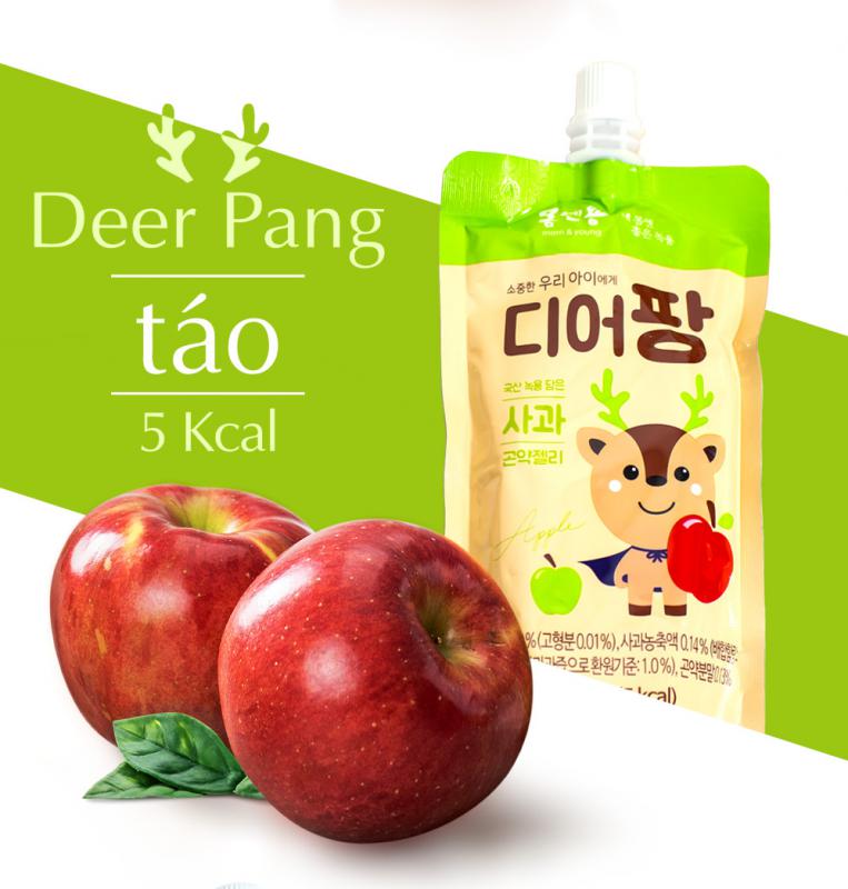 [Combo 5 Túi] – Vị Táo -Thạch Hoa Quả Nhung Hươu Deer Pang Hàn Quốc (120ml/Túi)