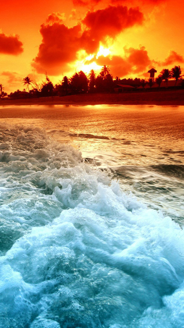Free Download Ocean Beach Sunset HD iPhone 5 Wallpapers - Part Two