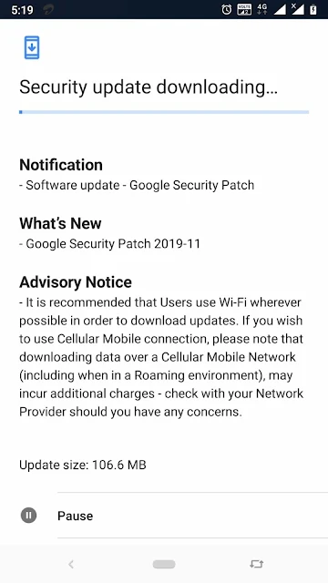 Nokia 6.1 receiving November 2019 Android Security patch