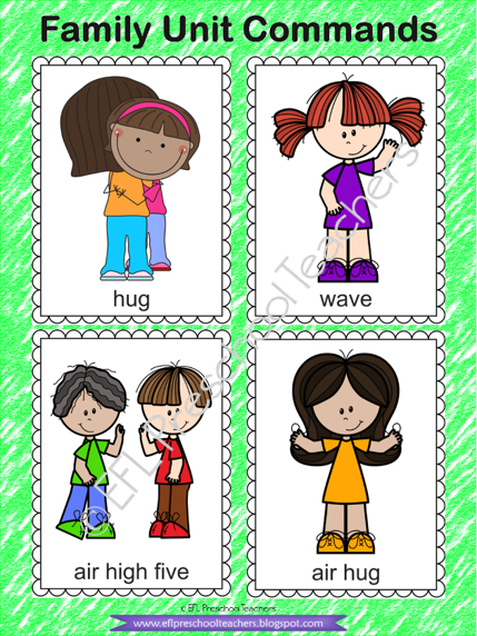 Commands Flashcards for the family unit.