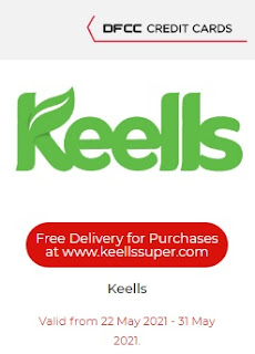 Free Delivery for at www.keellssuper.com for DFCC Cardholders