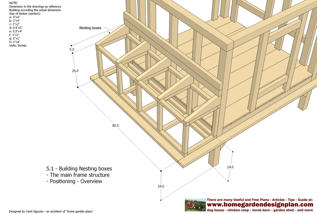 home garden plans: L300 (94"x154"x104") - Large Chicken Coop Plans 