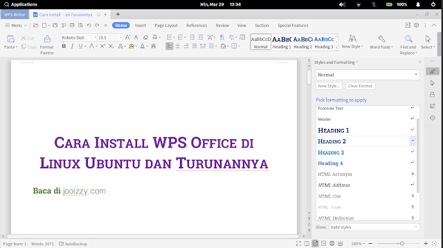 Cara Install WPS Office di Ubuntu Linux ElementaryOS dan Linux Mint