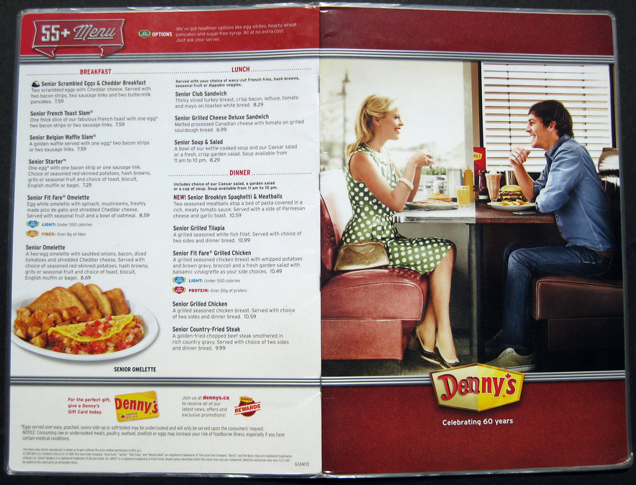 Ronn's Big Pile of Stuff Denny's Celebrating 60 Years Retro Style Menu