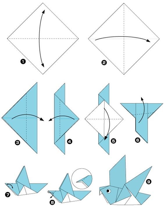 Gap giay origami hinh con chim