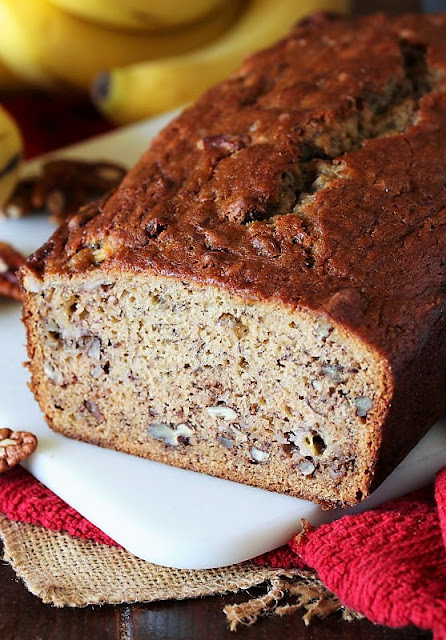 Loaf of Buttermilk Banana Bread with Chopped Pecans Image