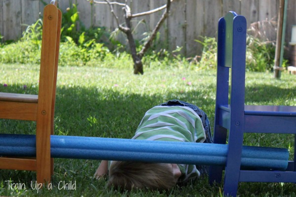 Pool Noodle Backyard Obstacle Course ~ Learn Play Imagine