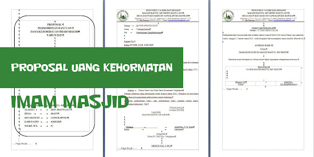 Contoh Proposal Permohonan Uang Kehormatan Imam Masjid Pagar Bawean