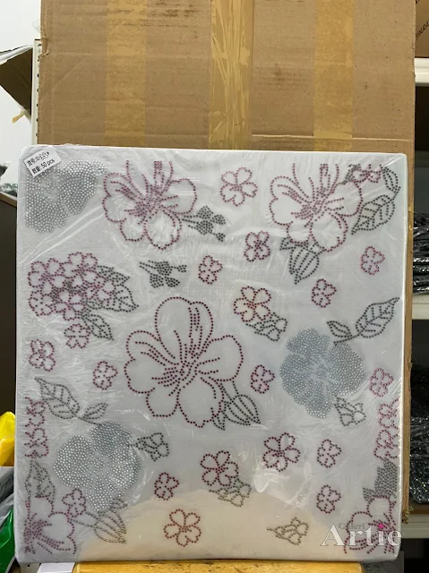 Hotfix stickers dmc rhinestone aplikasi tudung bawal fabrik pakaian bunga raya besar dengan bouquet bunga maroon silver