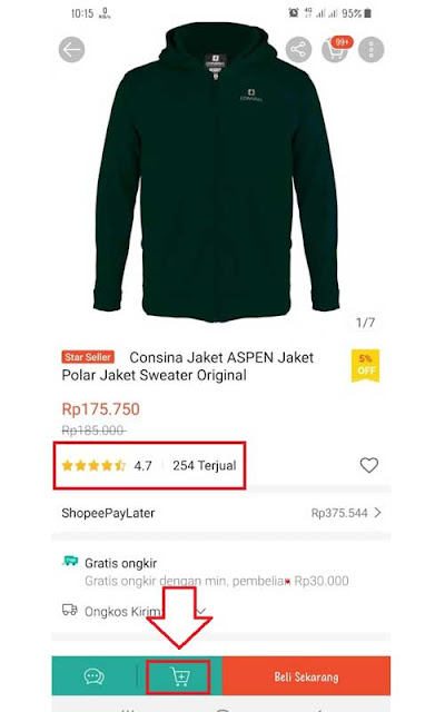 pilih barang dengan rating tinggi